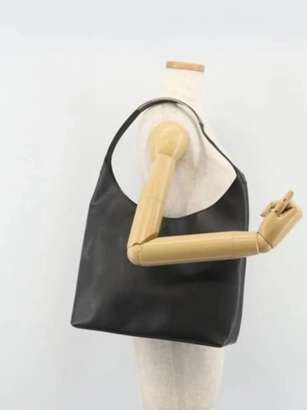 GUCCI Shoulder Bag Leather Black Silver 001 3297 Auth 187862